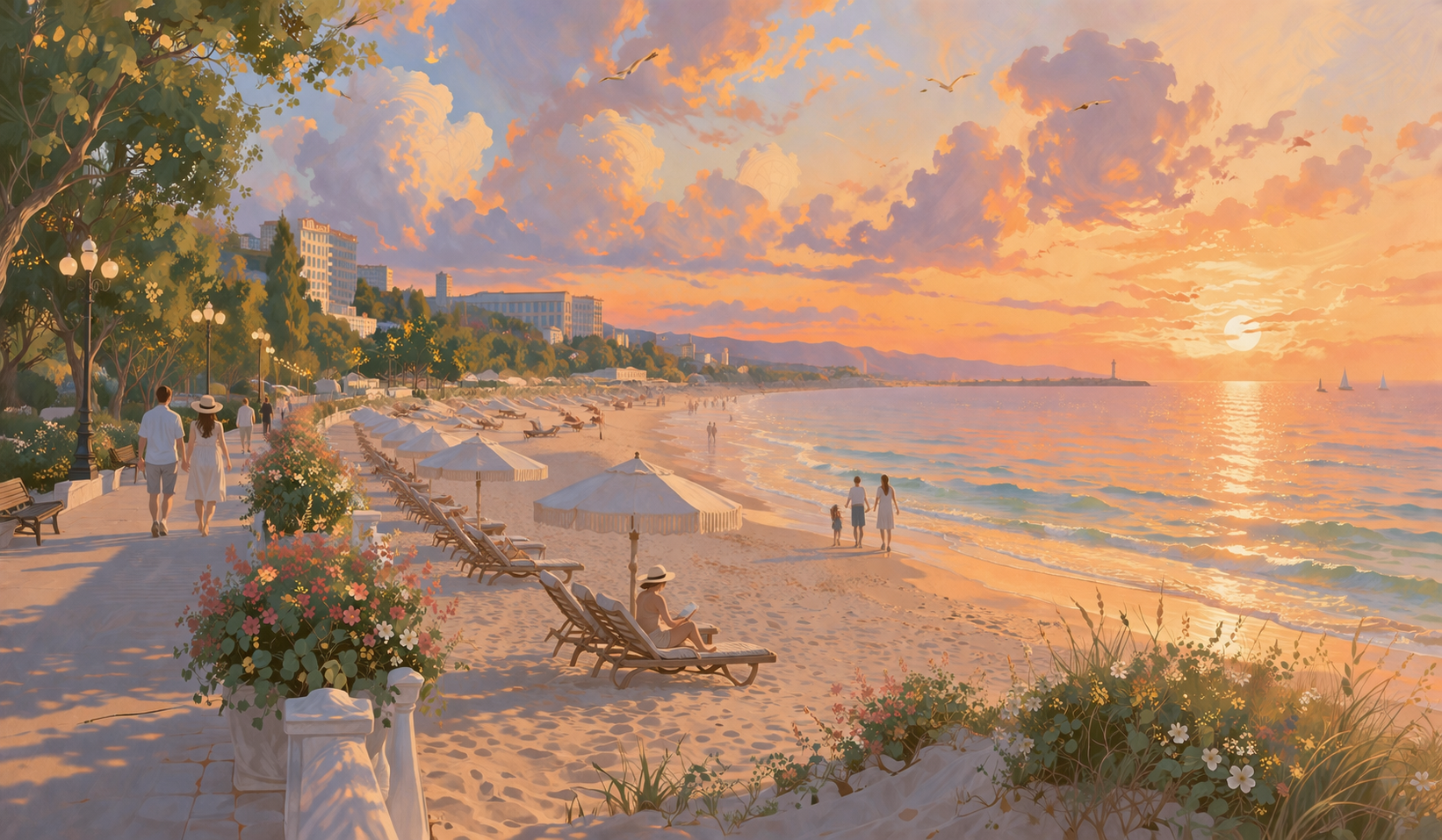 Пляжи Витязево — широкий песчаный берег